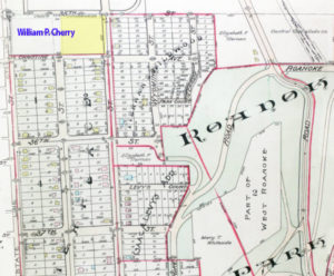  A 1907 Tuttle & Pike map shows the undeveloped block. To the south and east, new subdivisions were being laid out around Roanoke Park which the city began acquiring in 1901. This block and the one to the west of it were as yet unsubdivided and owned by W.P. Cherry.