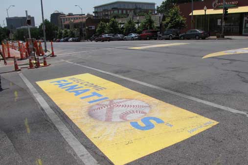 Welcome street graphics for All-Star game