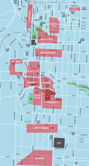 Kansas City bicycle rental fundraising map