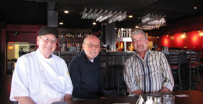 Chef Richard Martin, Manager Pat Hanrahan and Owner Neil Pollock at the Broadway Jazz Club.