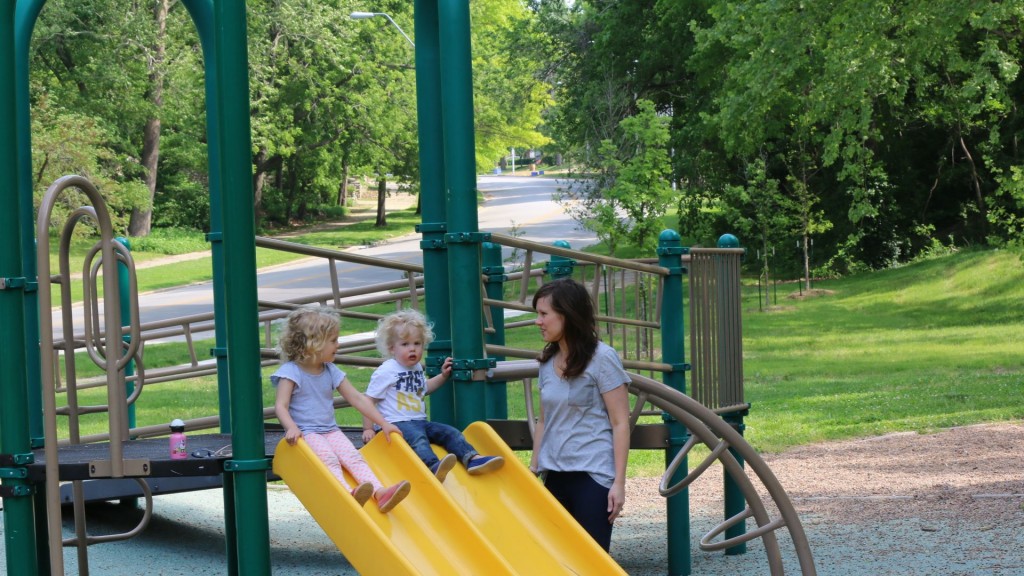 Rachel Porter and her children enjoy the Roanoke Park playground, but they also have big dreams for a more modern playground in the near future. 