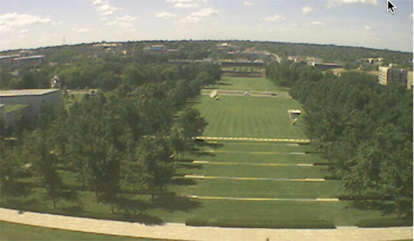 This was a live view of the front lawn of the Nelson this morning from the museum’s live camera. On Sunday, this lawn will be full of people as the Nelson hopes what organizers hope will be the biggest picnic the region has ever seen.
