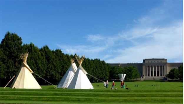 Tipis on the lawn of The Nelson-Atkins Museum of Art; Photo credit: Kalie Hudson