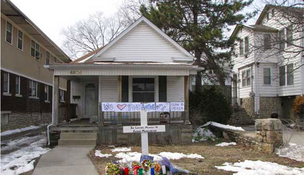 Midtown KC Post file photo. The house where Aaron Markarian was shot.