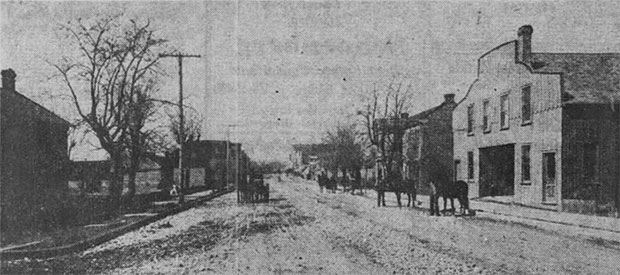 An 1880 photo of the Westport livery, courtesy the Kansas City Star, Dec. 13, 1953.