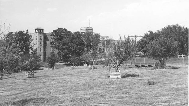 This historic photo (date unknown) shows the Kansas City Municipal farm buildings and orchard. Soon thee site will be the home of a 100,000 square-foot hydroponic greenhouse Courtesy Kansas City Publlc Library- Missouri Valley Special Collectiions. 