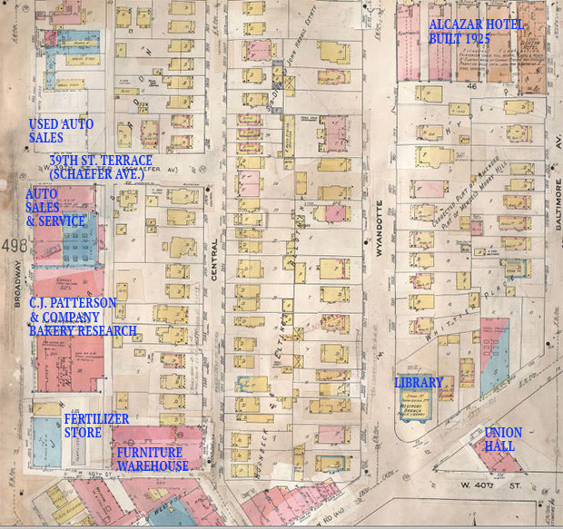 The 1909-1950 map of the block.