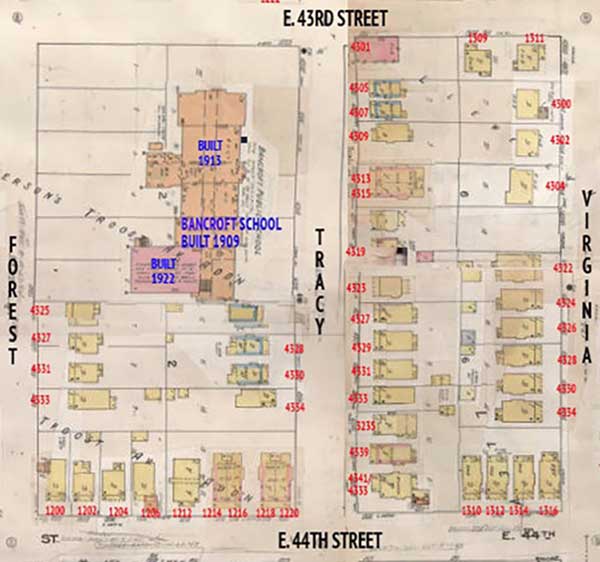 Te 1909-1950 Sanborn Fire Insuance map of the area.