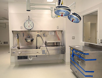 Autopsy suite at the new medical examiner's office.