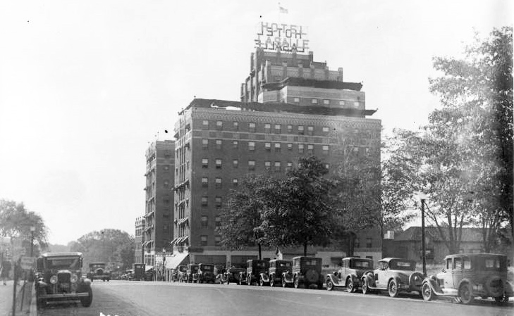 The LaSalle Hotel at the corner of inward and arisen in 1929. Courtesy Kansas City Public Library - Missouri Valley Special Collections. 