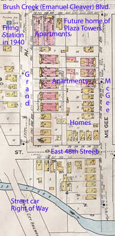 A 1917-1945 Sanburn Fire Insurance Map shows the homes and apartments on the block.