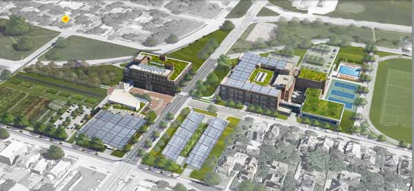 Sustainable Development Partners shared this vision of a redeveloped Westport High School and Middle School earlier this year.
