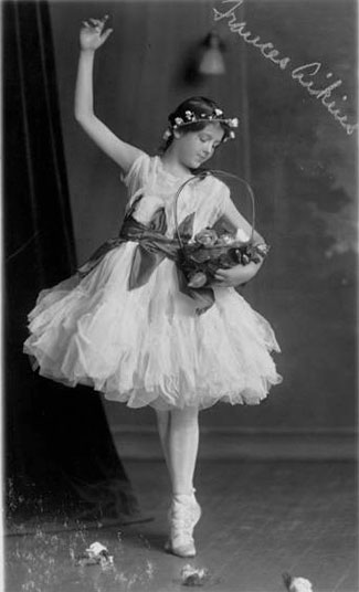 A 1916 photo from Miss Helen Thomes' scrapbook. The dancer is Frances Atkins, daughter of Mr. and Mrs. John H. Aikins, 4315 Warwick Boulevard.
