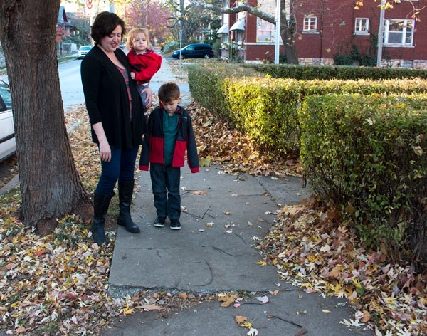 Cracked, chipped and leaf-covered sidewalks are some of the problems Sara Murphy and her children encounter when they walk in Hyde Park. Murphy is among a number of Midtown residents who wonder why sidewalks are so hard to maneuver.
