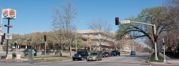  Today, the corner is much different. Armour and Main is a busy intersection and the mansions that once lined the block have been replaced by commercial buildings, including the former Interstate Brands Building, currently under redevelopment, and the Foreign Language Academy School, which occupies what was once the Standard Oil Company’s regional headquarters.