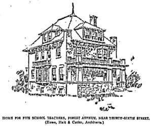 A sketch of the home from the 1904 newspaper article about the most important homes built that year.