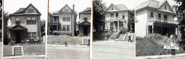Houses along Holmes Street as they stood in 1940.