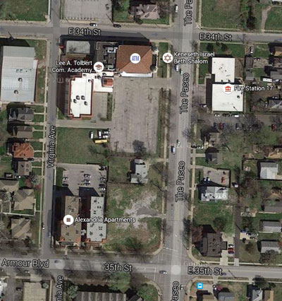 The block is now mostly vacant, as seen in this recent Google maps aerial photo. 