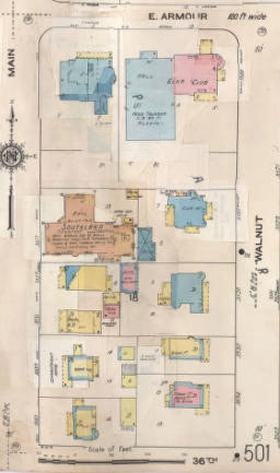 The same block in a 1907-1950 Sunburn map.