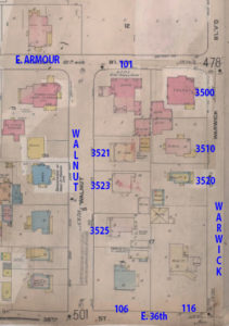 A 1909-1950 Sanborn map of the block.