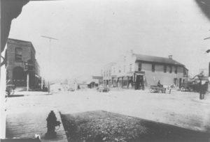 The block in 1885, looking northwest from the corner of Pennsylvania and Westport Road.