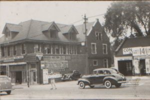 White Gables in 1940, after it had been moved to Main Street and converted into a commercial building.